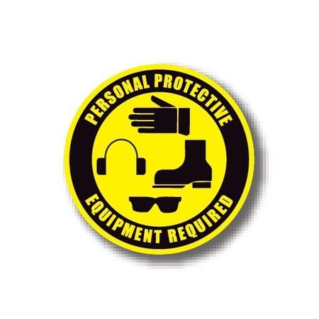 Ergomat 17in CIRCLE SIGNS - Personal Protective Equipment Required DSV-SIGN 289 #6009 -UEN